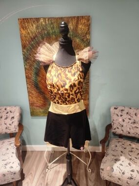 Leopard Print Dance Costume with Gold Accents